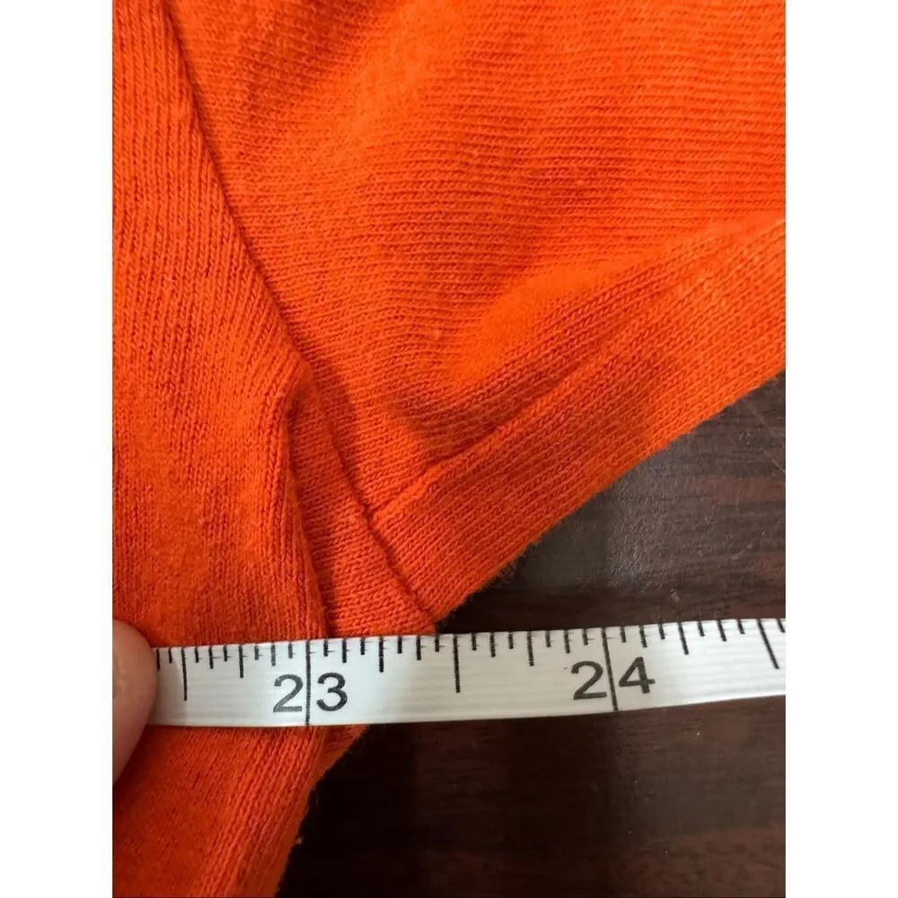 Southern Girl Halloween Graphic Orange Cropped Long Sleeve Tee Size X-Large